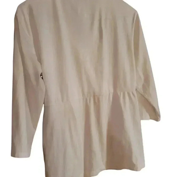 Womans Jones & Co white top in cotton  spandex 3/4 sleeves Large - Picture 4 of 9